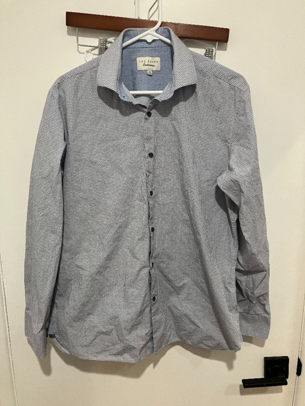 Ted Baker Endurance Men's 100% Cotton Patterned Dress Shirt, Blue, Size 16-34/35